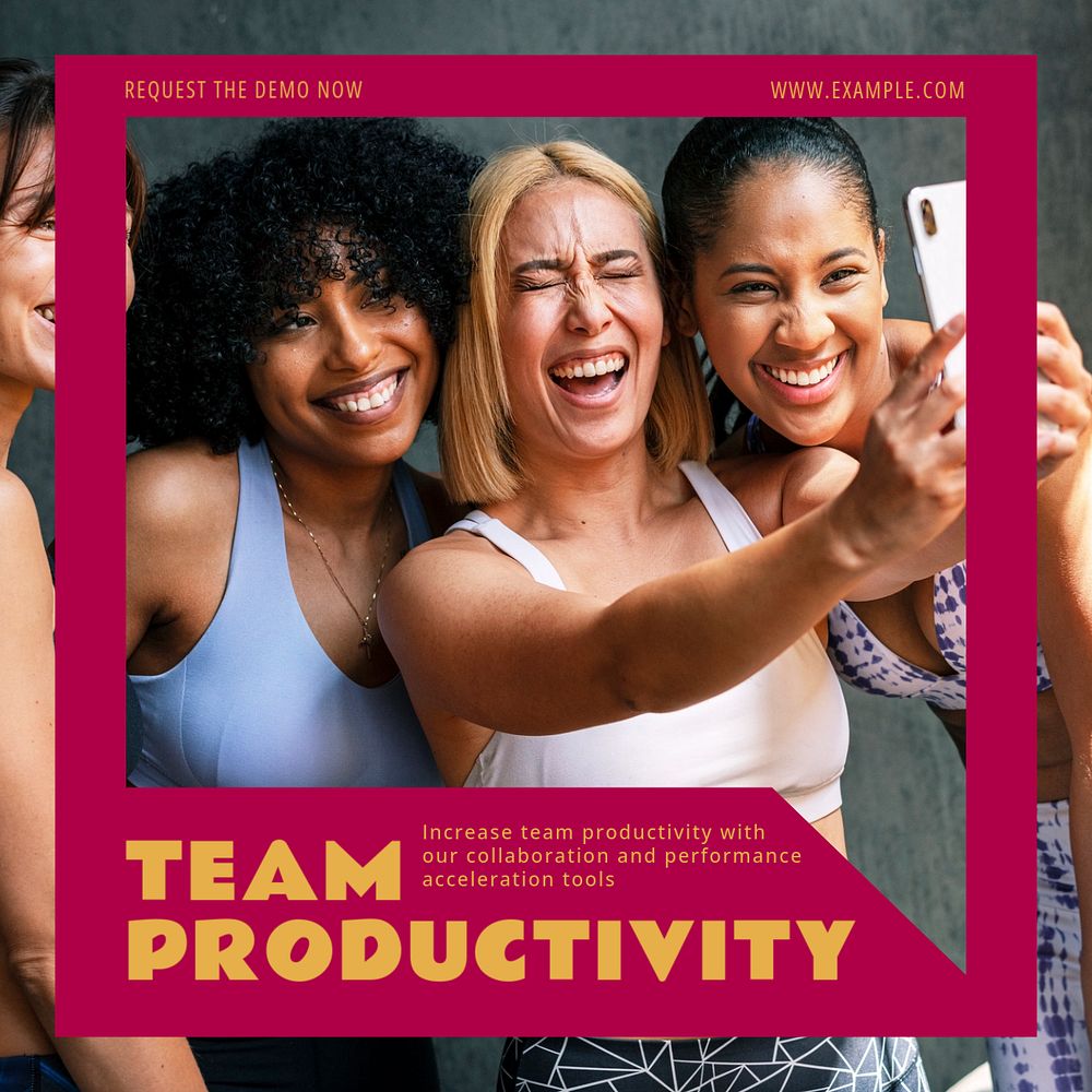 Team productivity Facebook post template, editable social media ad