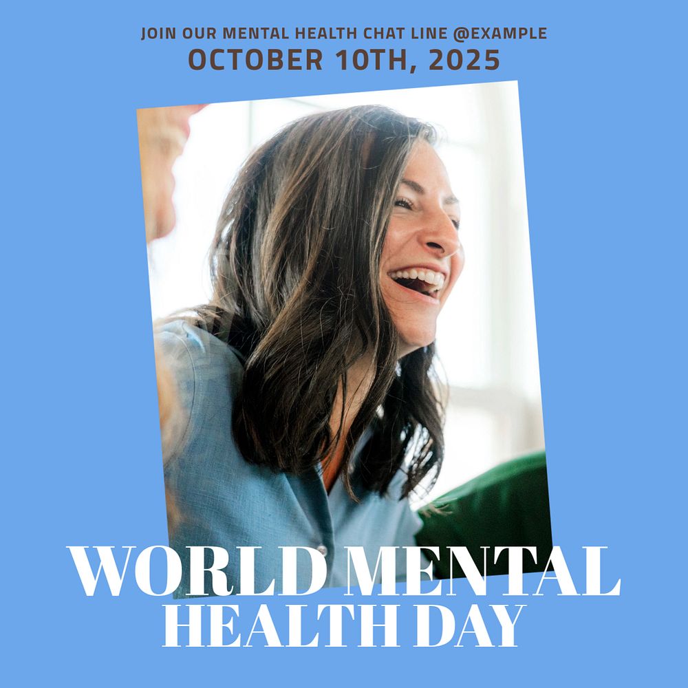 World mental health Facebook post template, editable social media ad