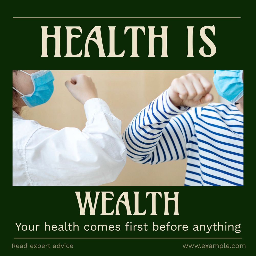 Health advice blog Facebook post template, editable social media ad