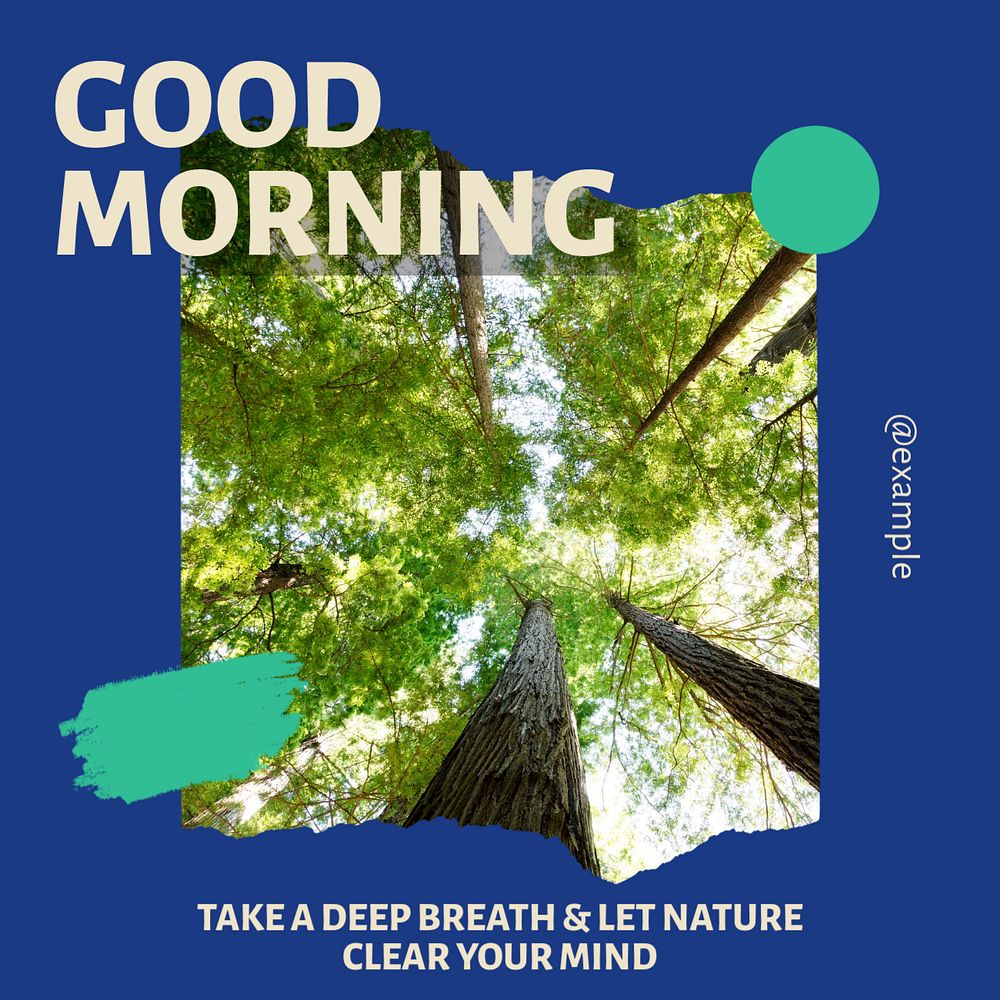 Good morning Facebook post template, editable social media ad