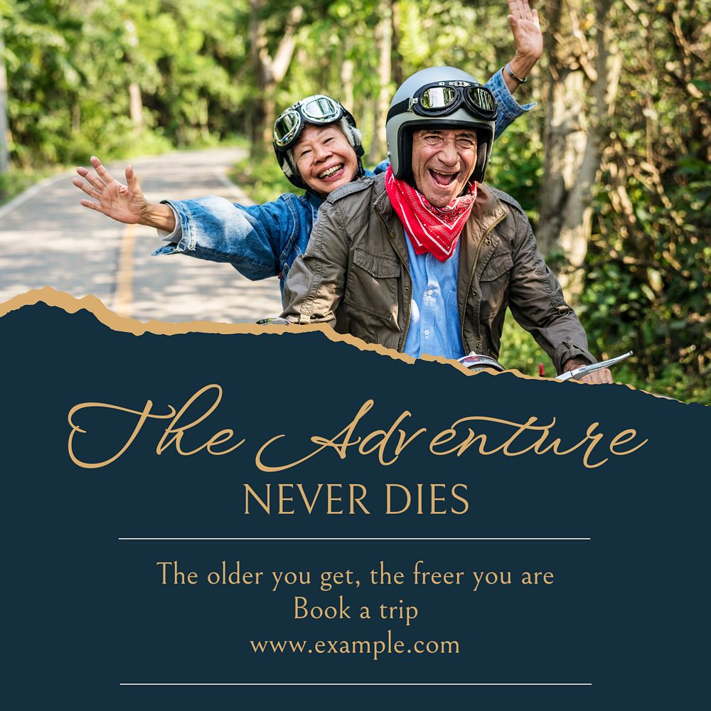 Adventure Facebook post template, editable social media ad