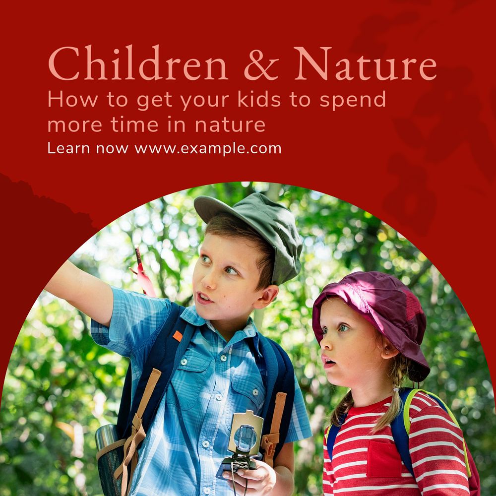 Children & nature Facebook post template, editable social media ad