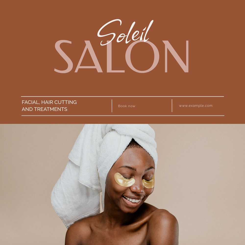 Beauty salon Facebook post template, editable social media ad