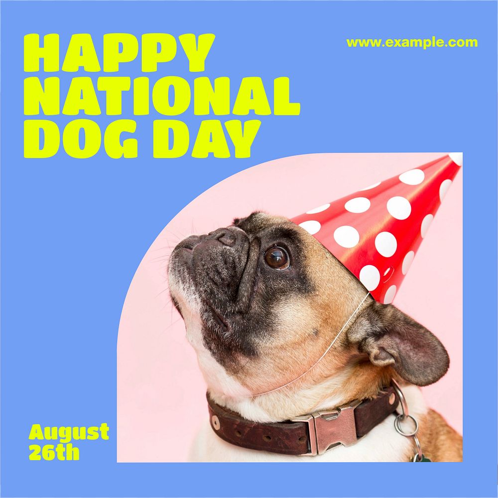 Dog day Facebook post template, editable social media ad