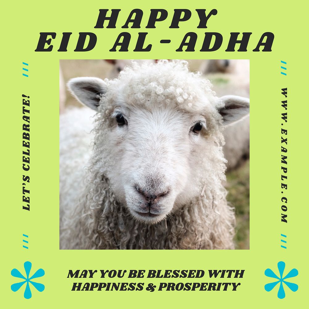 Happy Eid al-Adha Facebook post template, editable social media ad