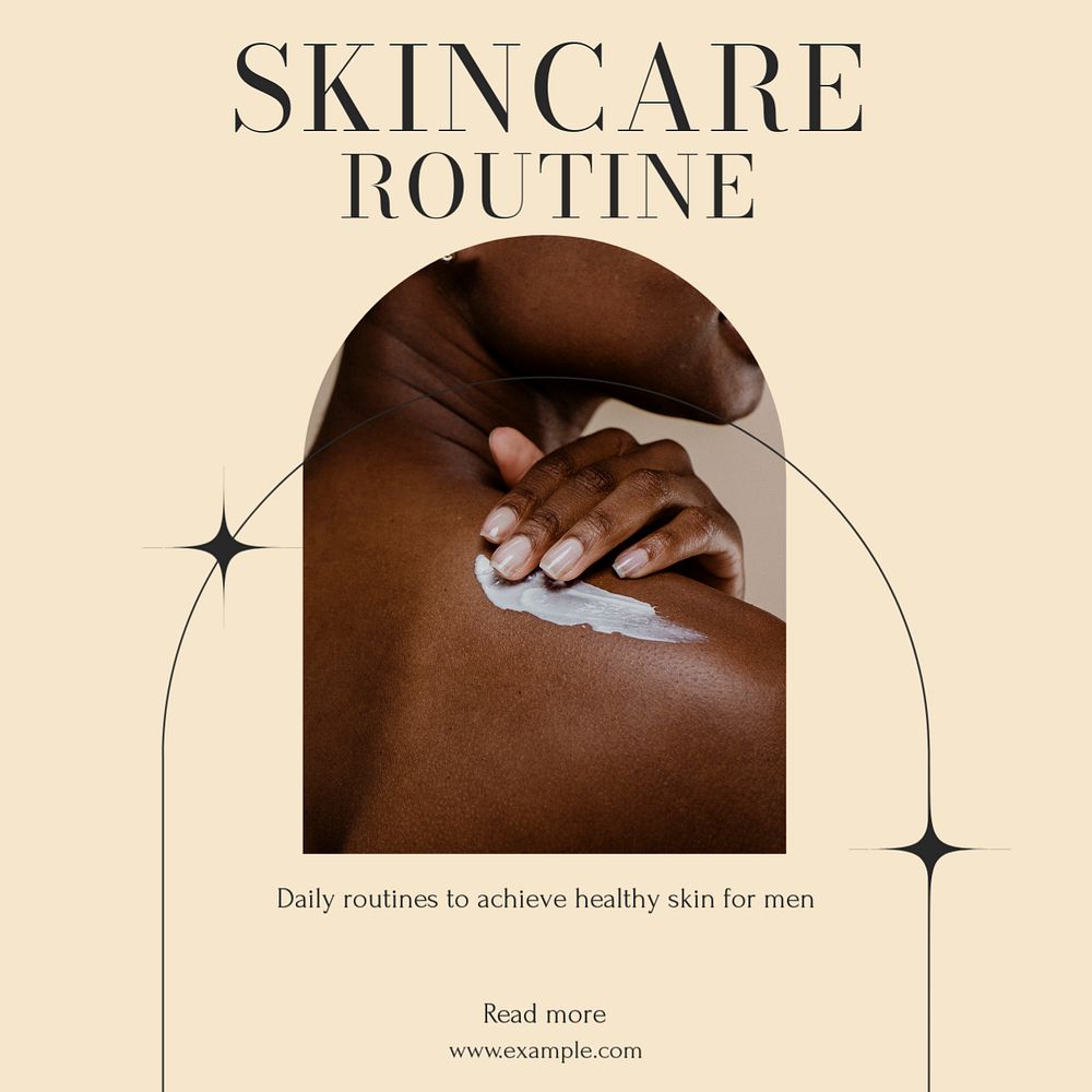 Skincare routine Facebook post template, editable social media ad