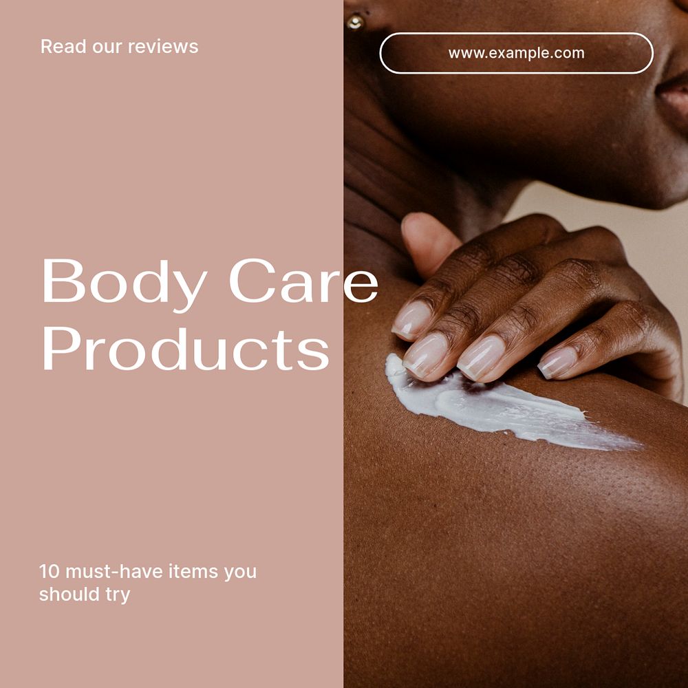 Body care products Facebook post template, editable social media ad