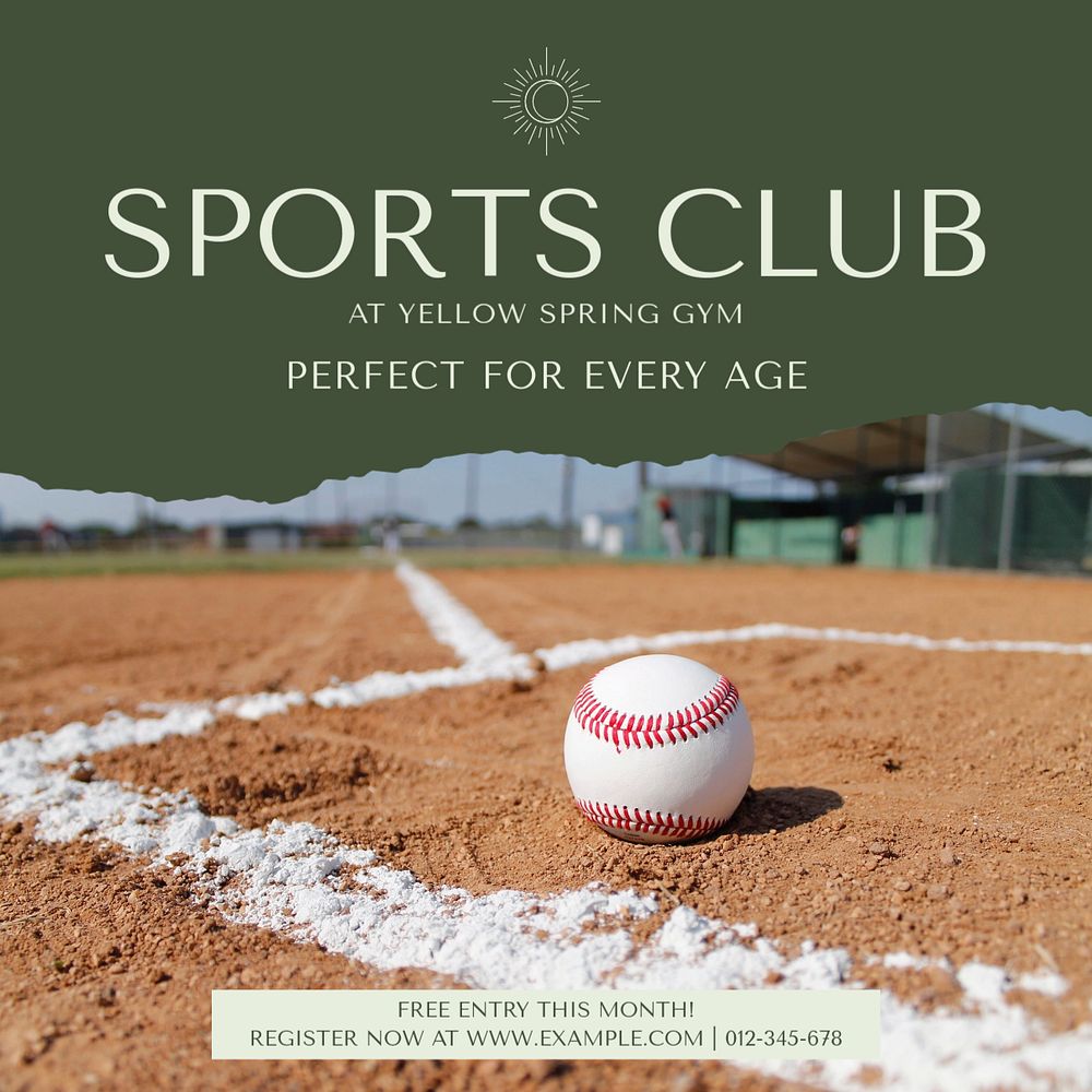 Sports club Facebook post template, editable social media ad