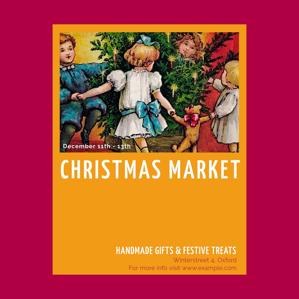 Christmas market Facebook post template, editable social media ad