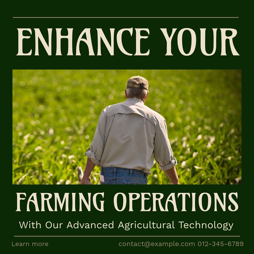 Digital farming smart Facebook post template, editable social media ad