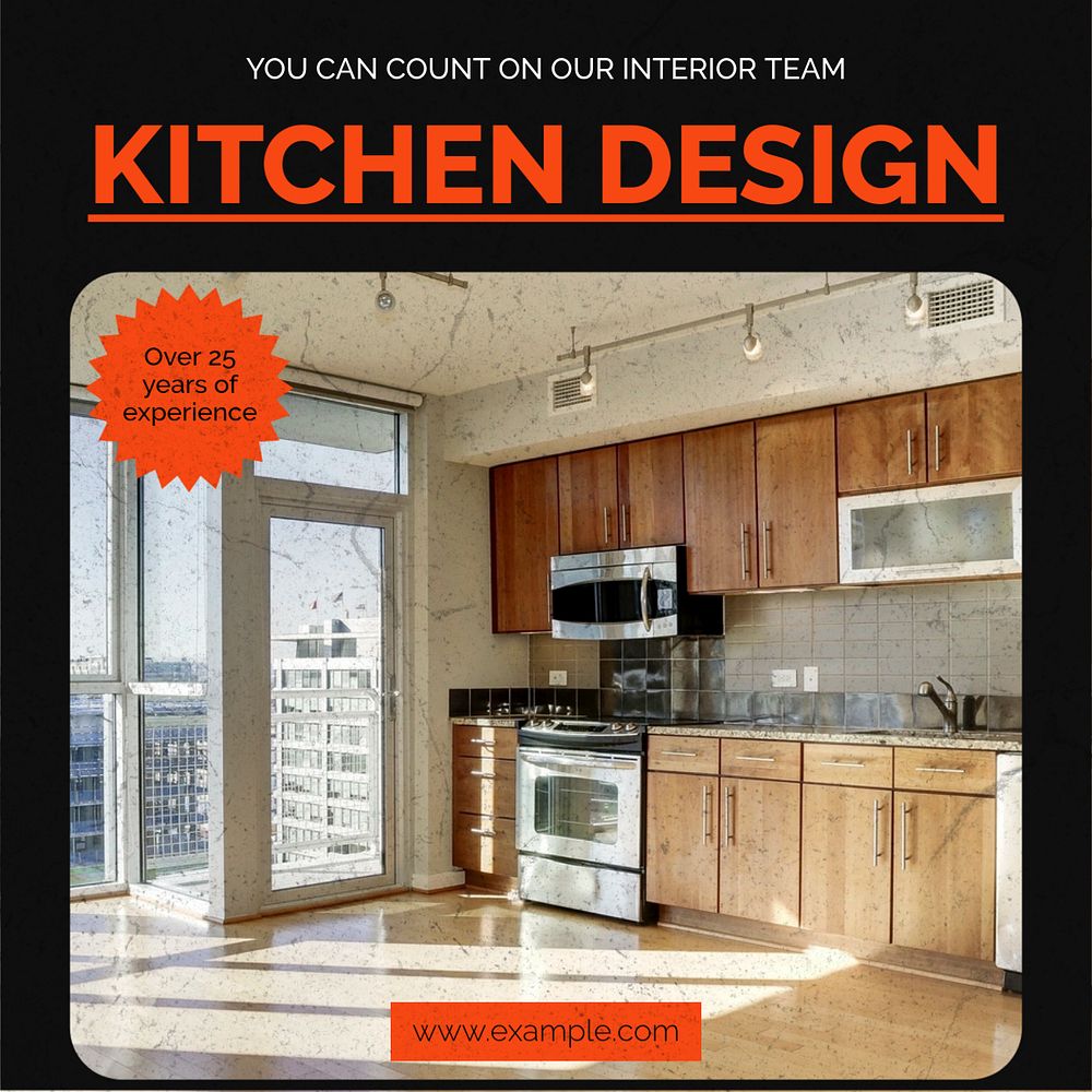 Kitchen design Facebook post template, editable social media ad