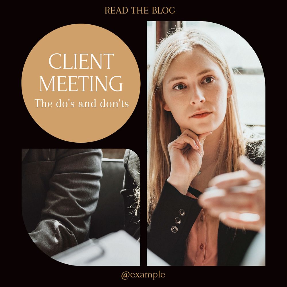 Client meeting Facebook post template, editable social media ad