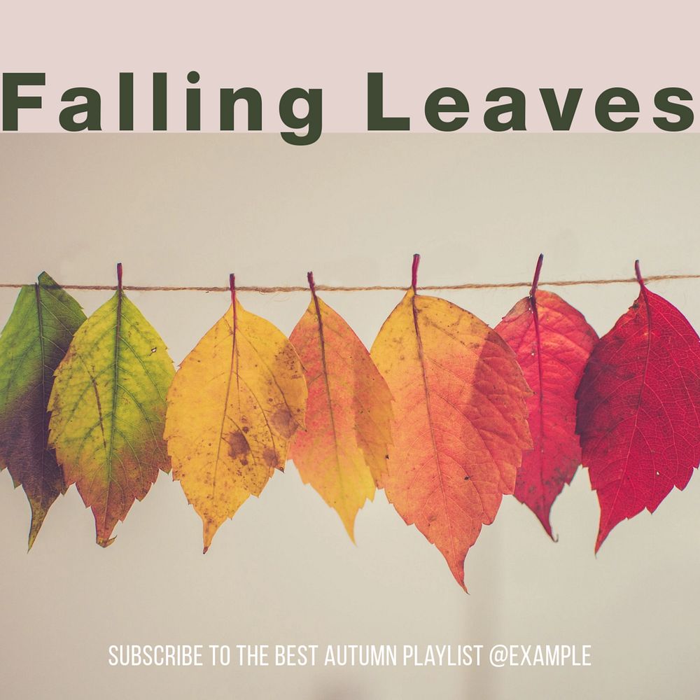 Autumn music playlist Facebook post template, editable social media ad