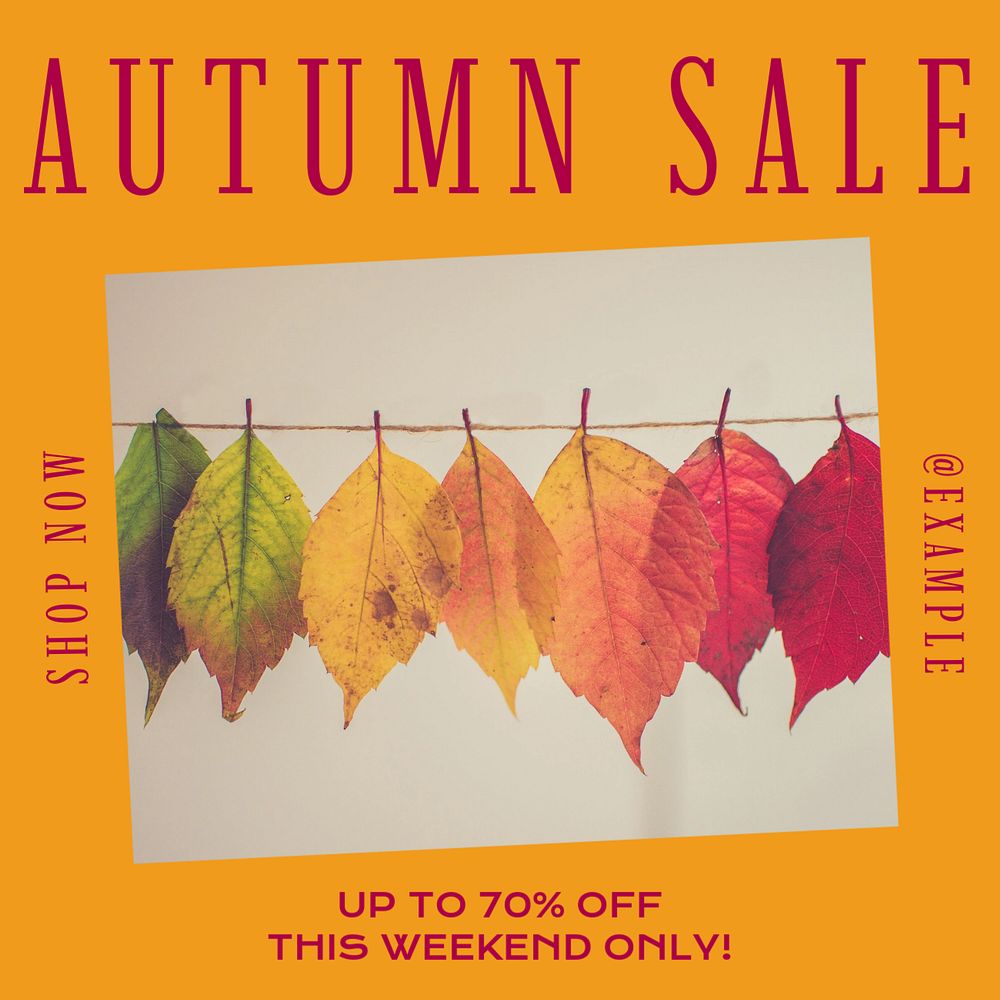 Autumn sale Facebook post template, editable social media ad