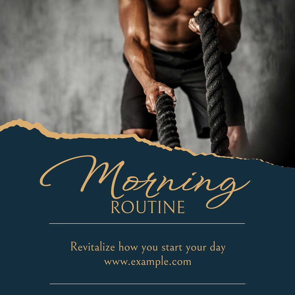 Morning routine Facebook post template, editable social media ad