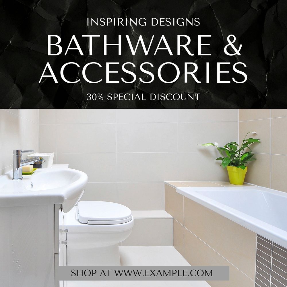 Bathware Facebook post template, editable social media ad