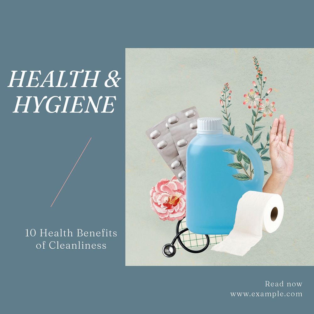 Health & hygiene Facebook post template, editable social media ad