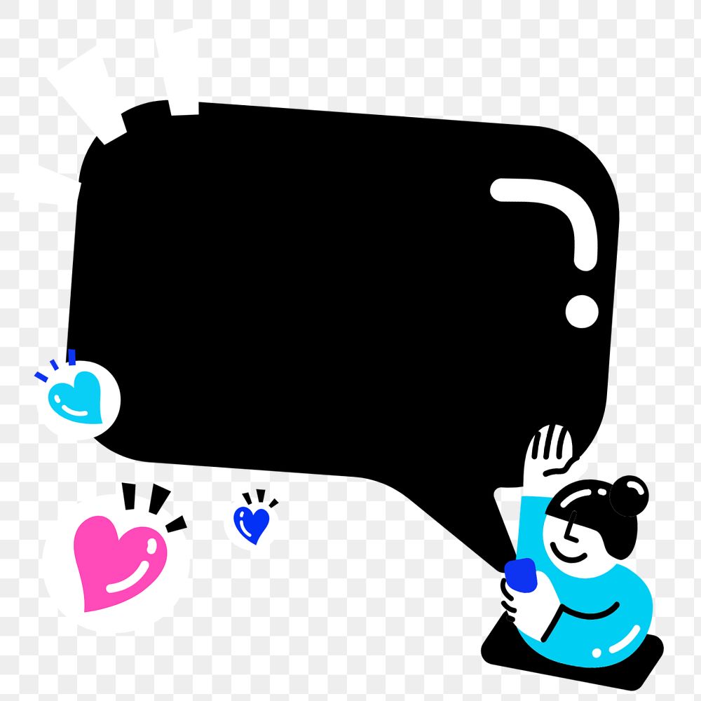 Speech bubble png element, editable funky design