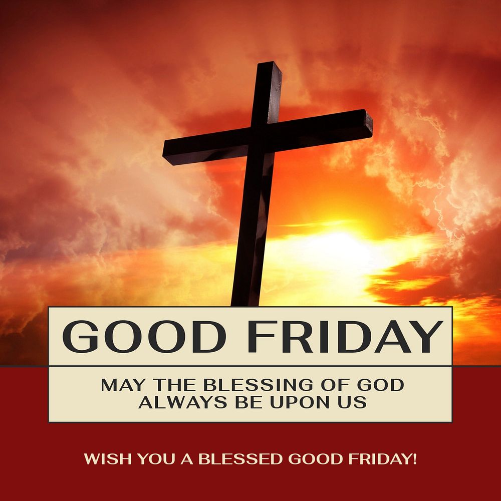 Good Friday Facebook post template, editable social media ad