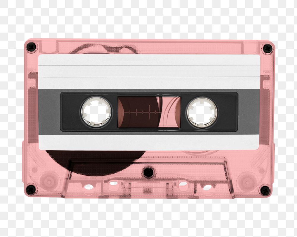 Cassette tape mockup element png, music product branding, editable design