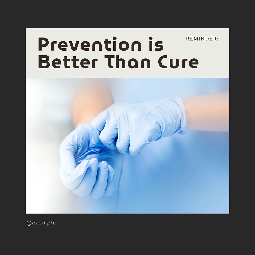 Prevention & health Facebook post template, editable social media ad