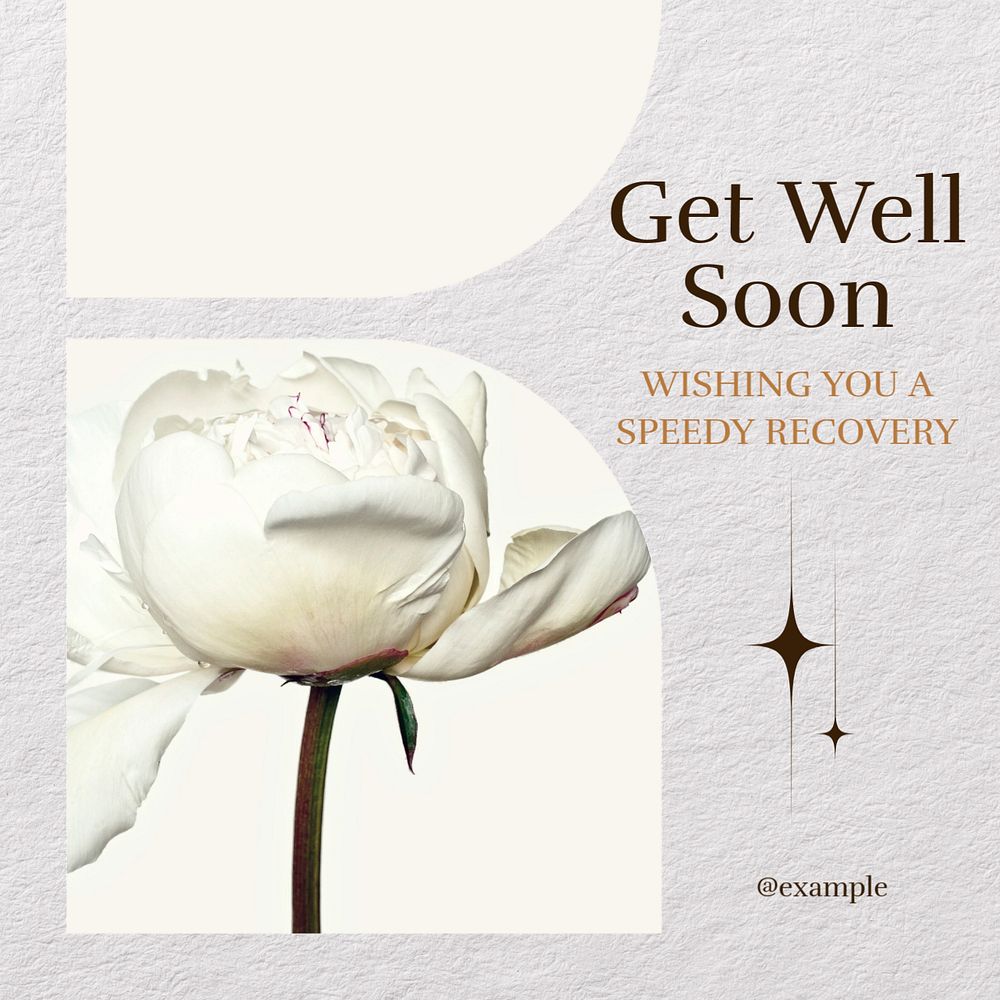 Get well soon Facebook post template, editable social media ad