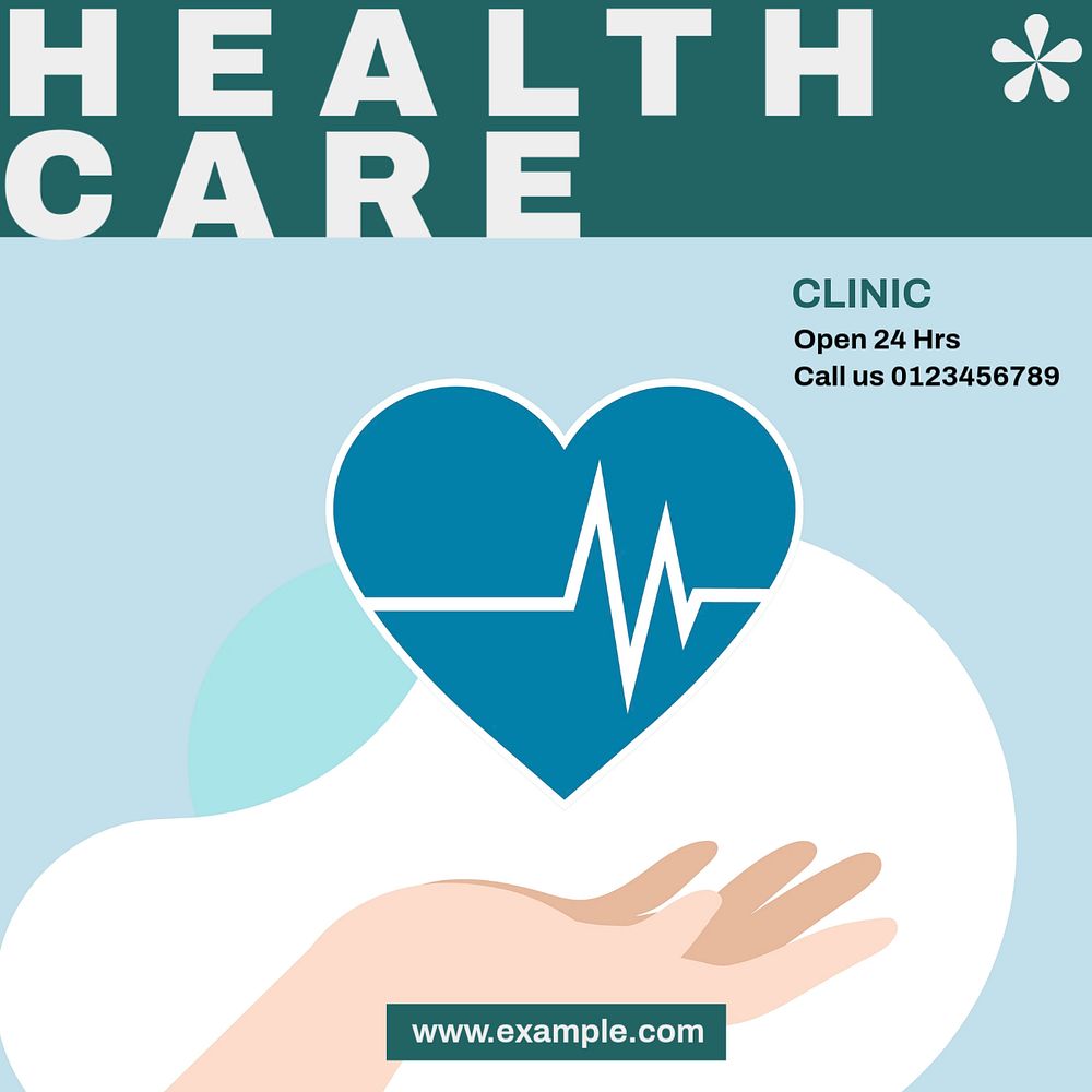 Health care clinic Facebook post template, editable social media ad