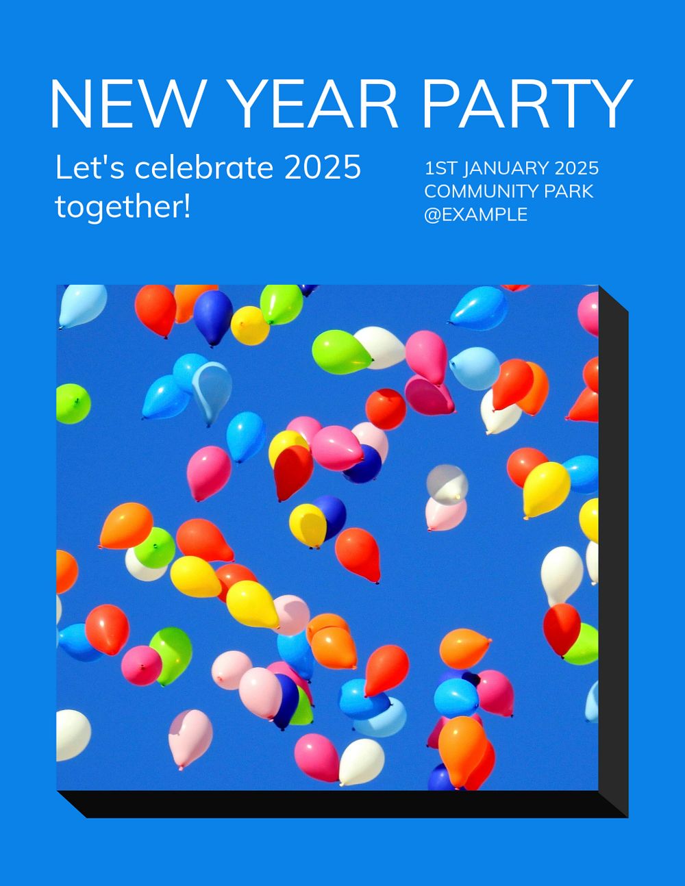 New year party flyer template, editable ad