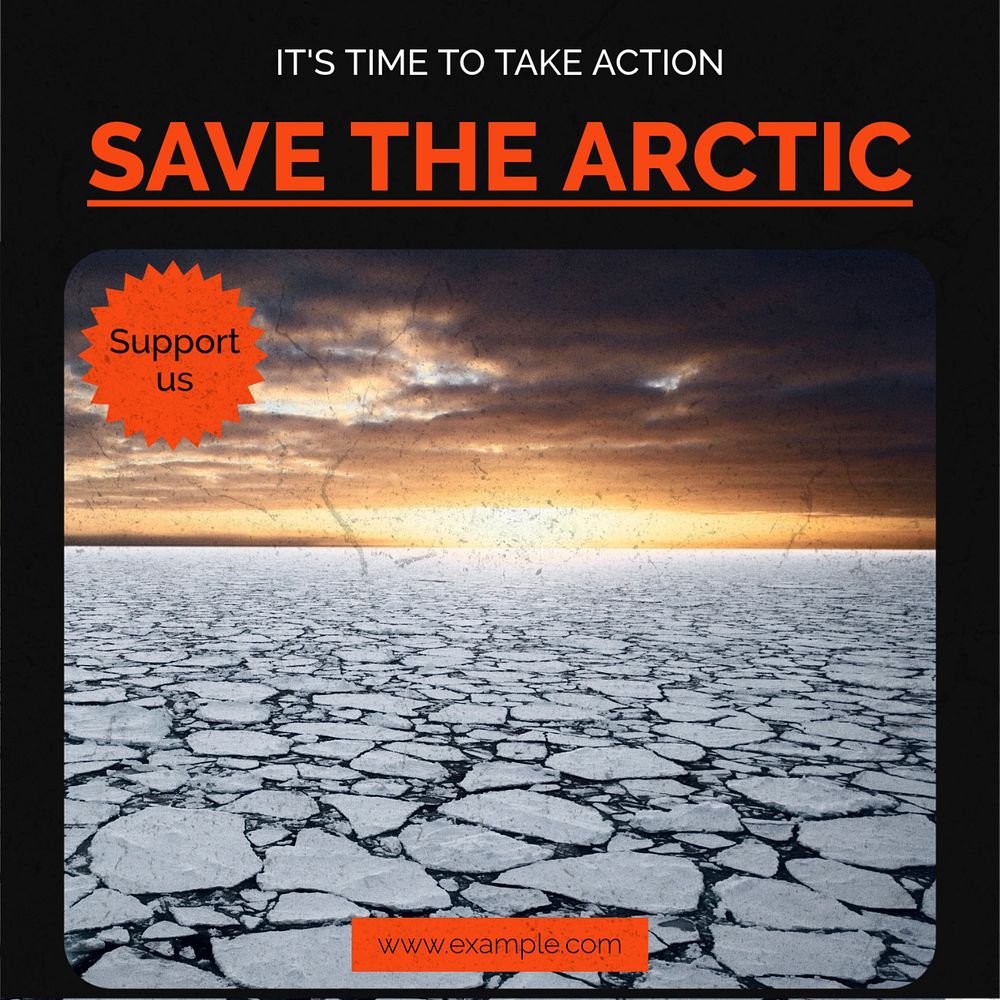 Save the Arctic Facebook post template, editable social media ad