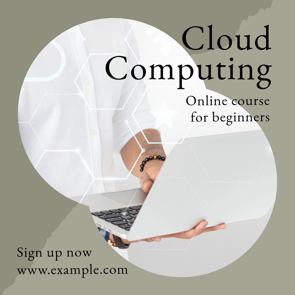 Cloud computing Facebook post template, editable social media ad