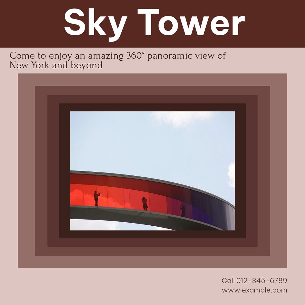 Sky tower Facebook post template, editable social media ad