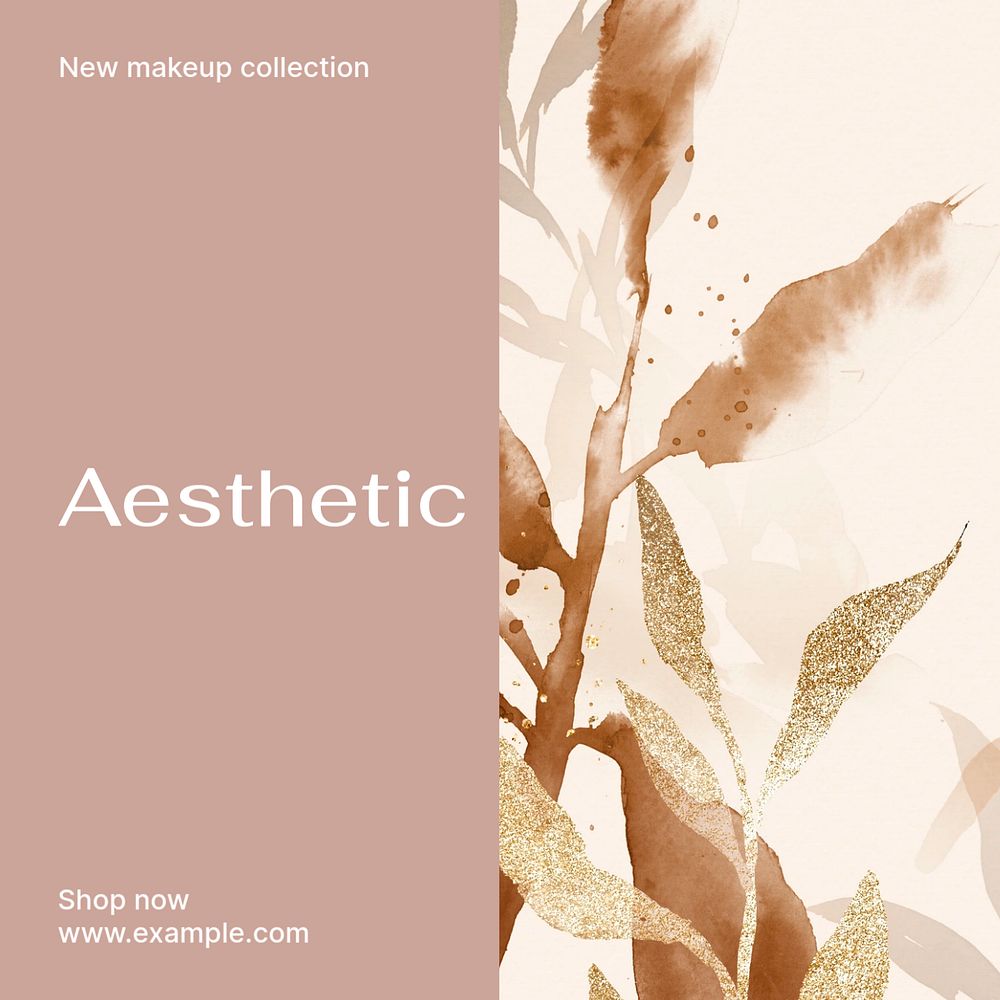 Aesthetic makeup Facebook post template, editable social media ad