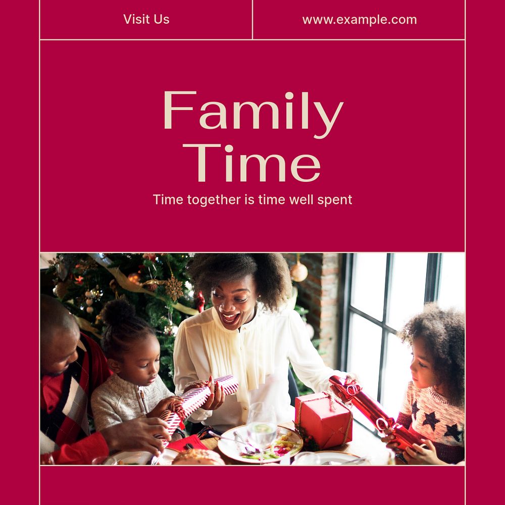 Family time Facebook post template, editable social media ad