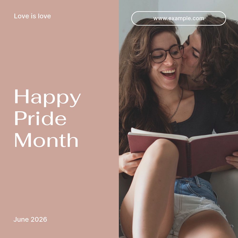 Pride month Facebook post template, editable social media ad