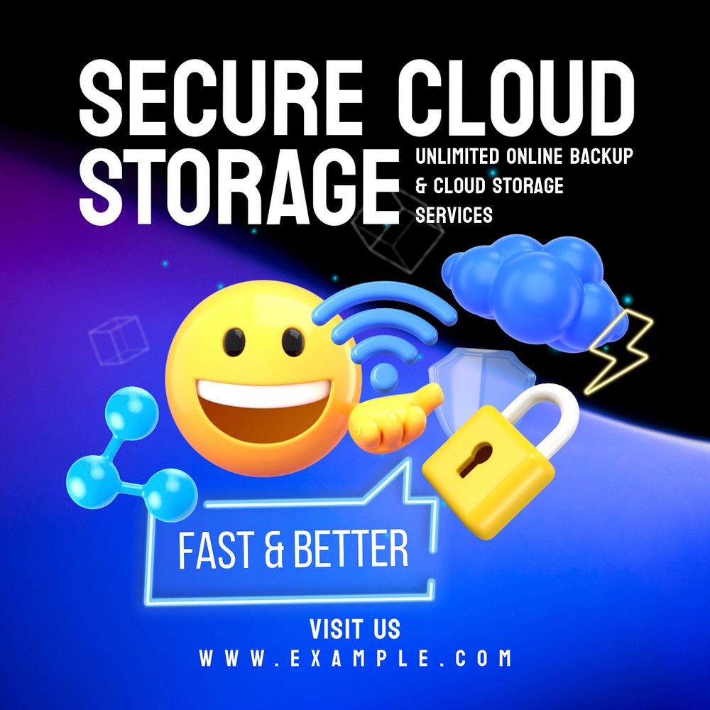 Cloud backup Instagram post template