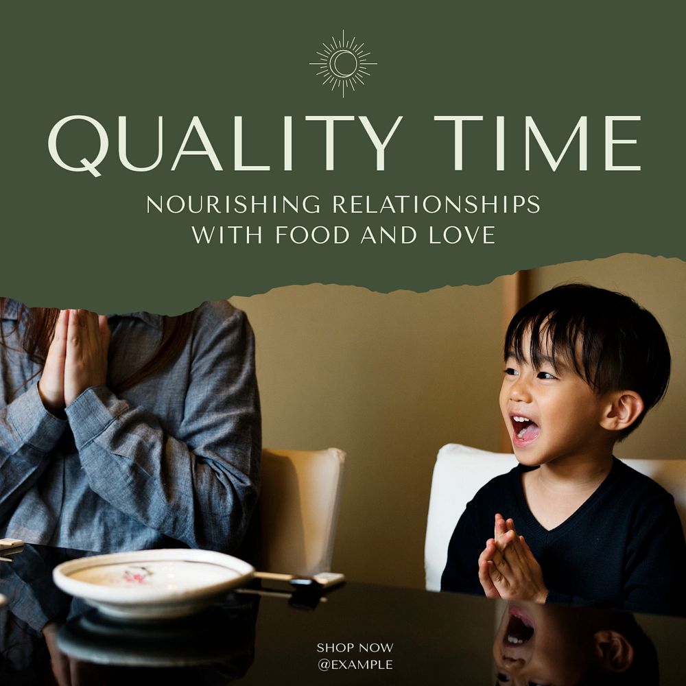 Quality time Facebook post template, editable social media ad