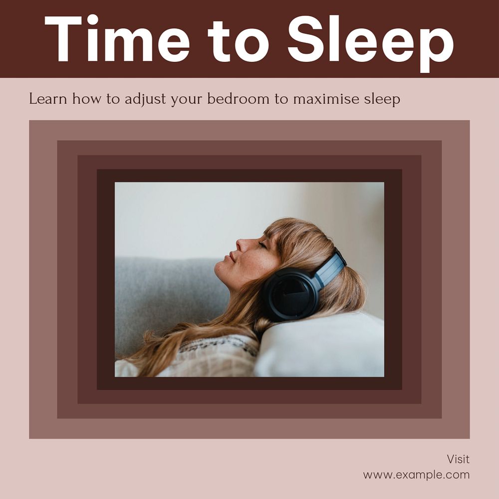 Improve sleep Facebook post template, editable social media ad