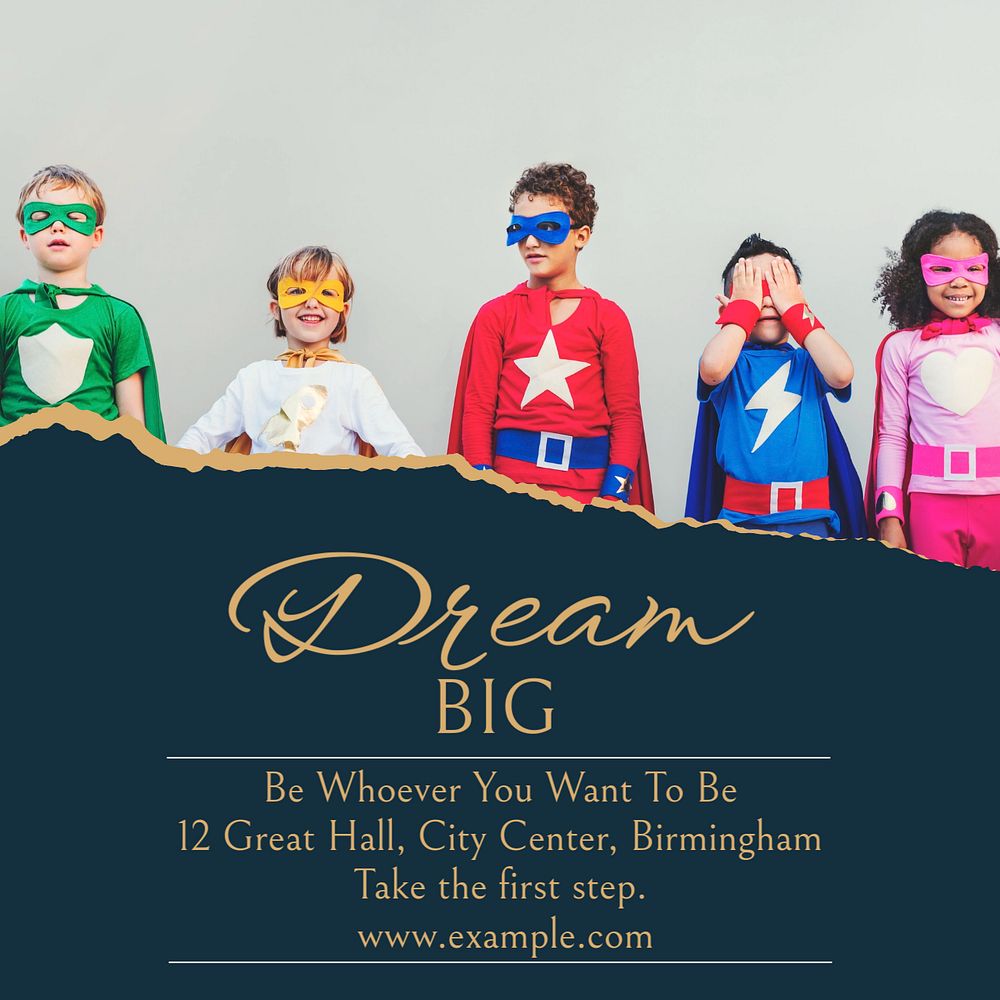 Dream big Facebook post template, editable social media ad