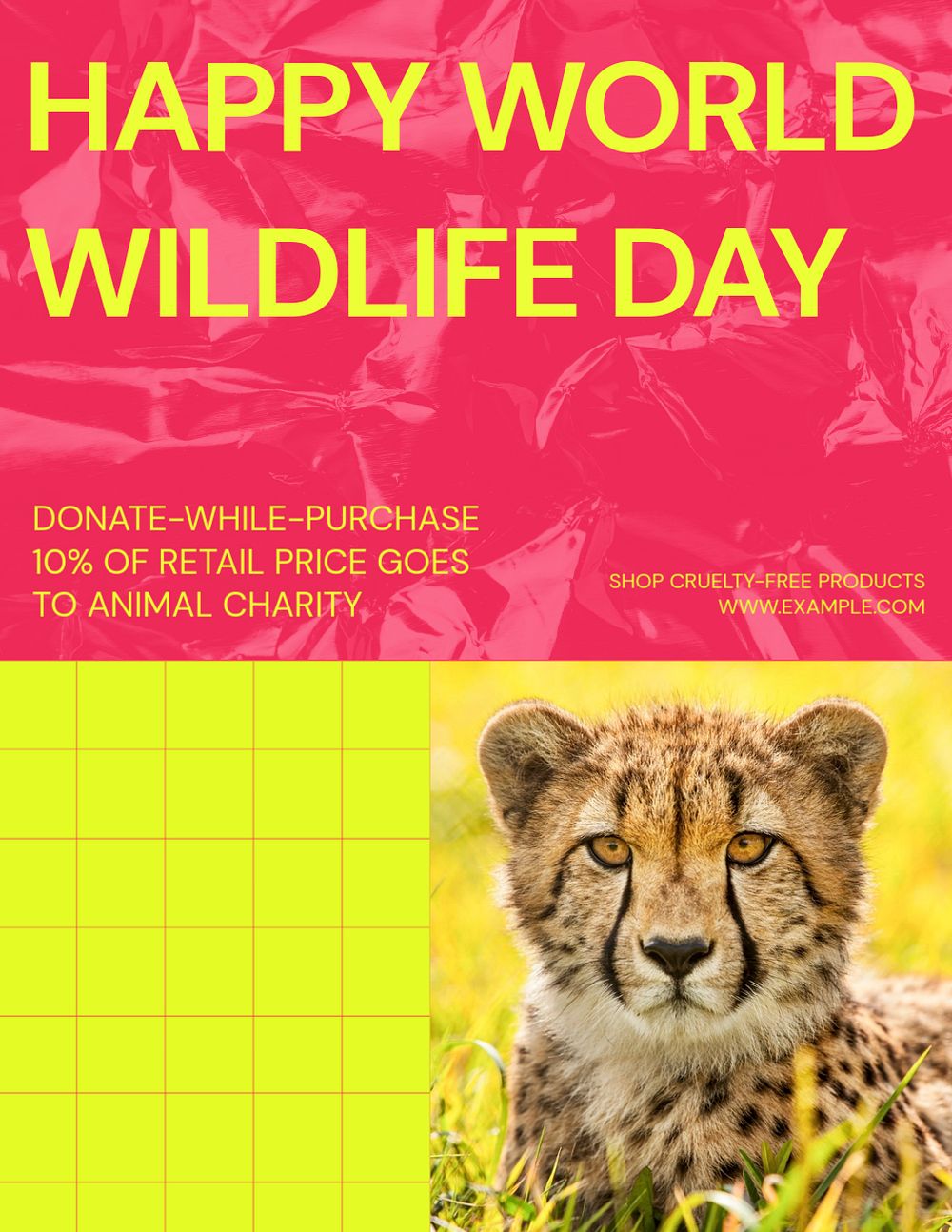 World wildlife day promotion flyer template, editable ad