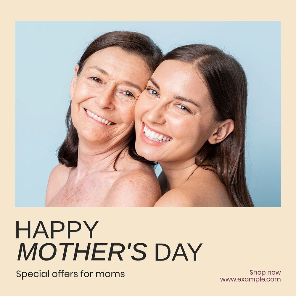 Mother's day sale Facebook post template, editable social media ad