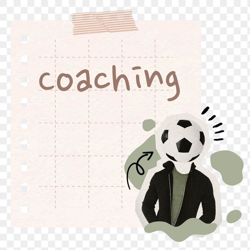 Coaching note element png, editable ripped paper collage remix design