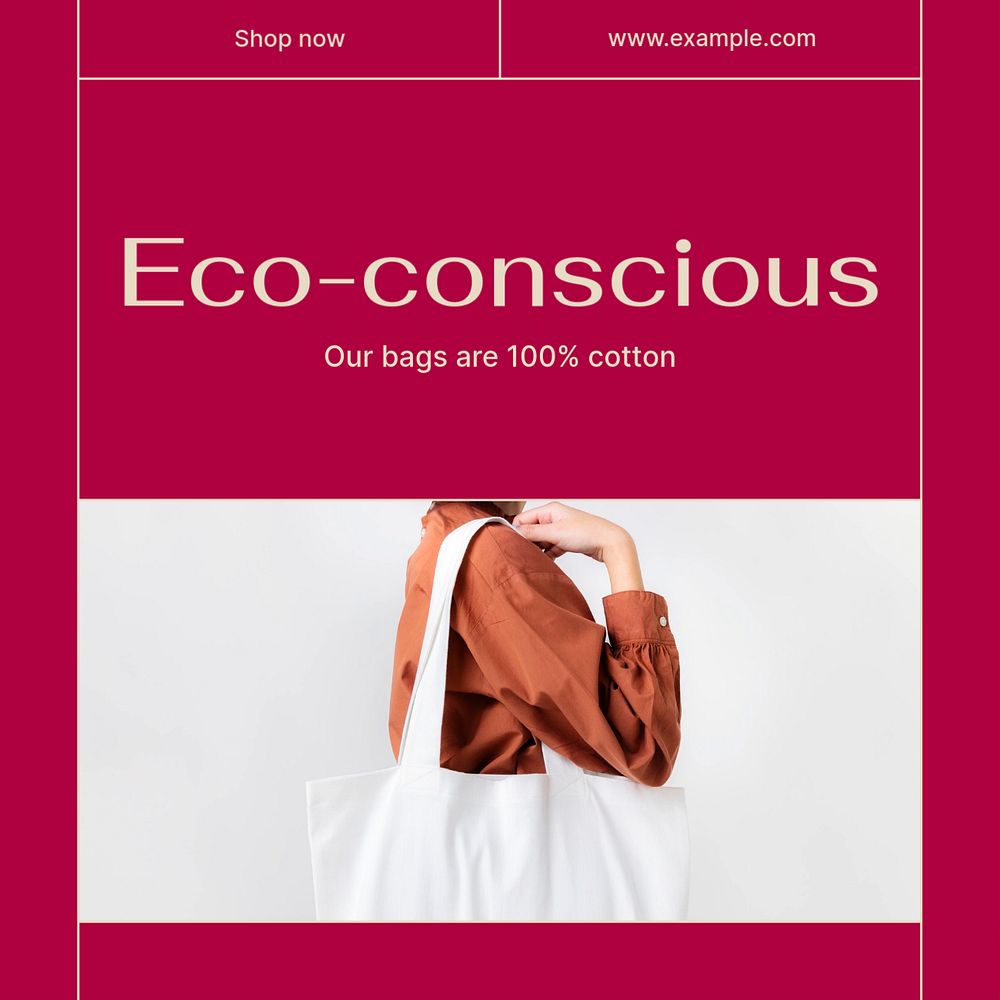 Eco-conscious Facebook post template, editable social media ad