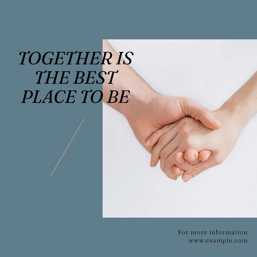 Love & friendship quote Facebook post template, editable social media ad