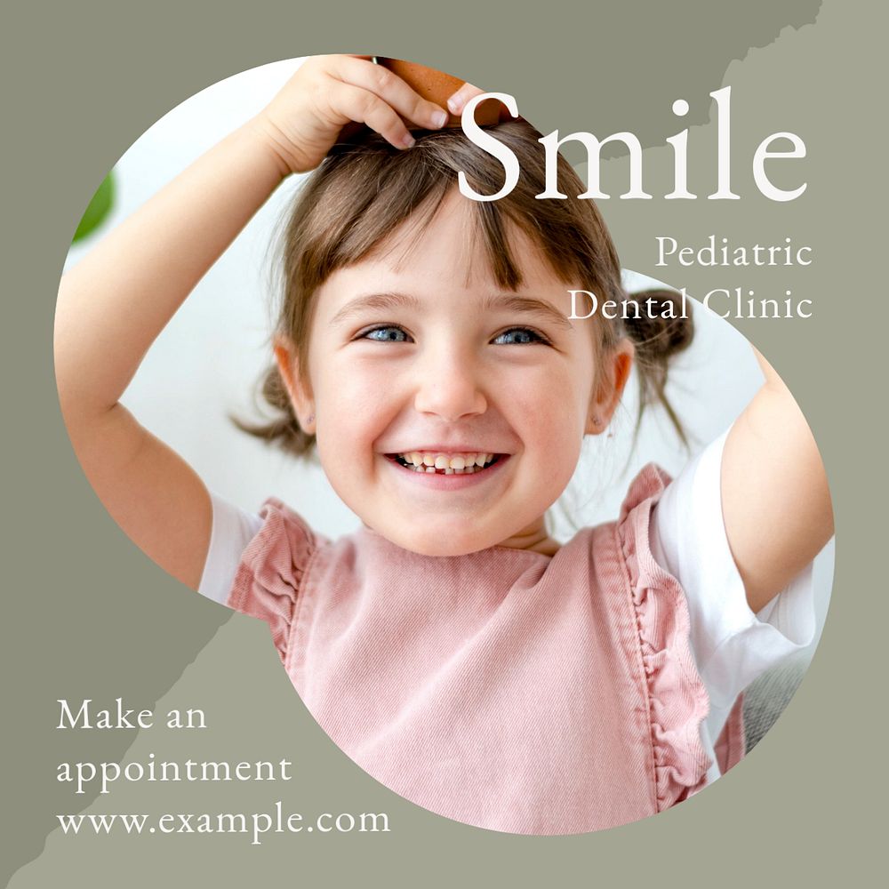 Smile, dentist Facebook post template, editable social media ad