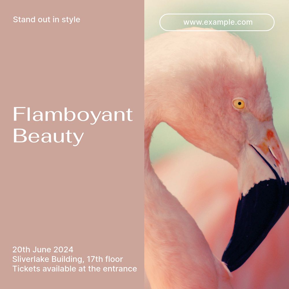 Flamboyant beauty Facebook post template, editable social media ad