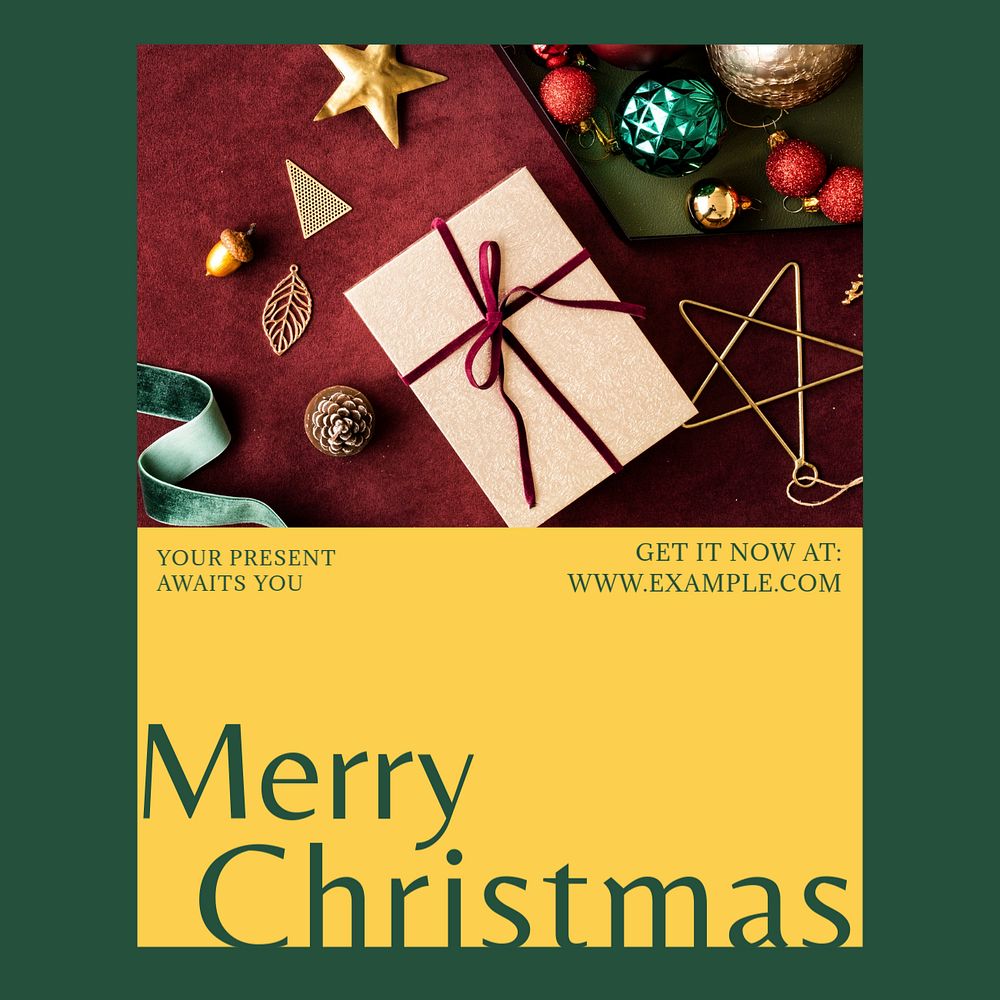 Merry christmas Facebook post template, editable social media ad