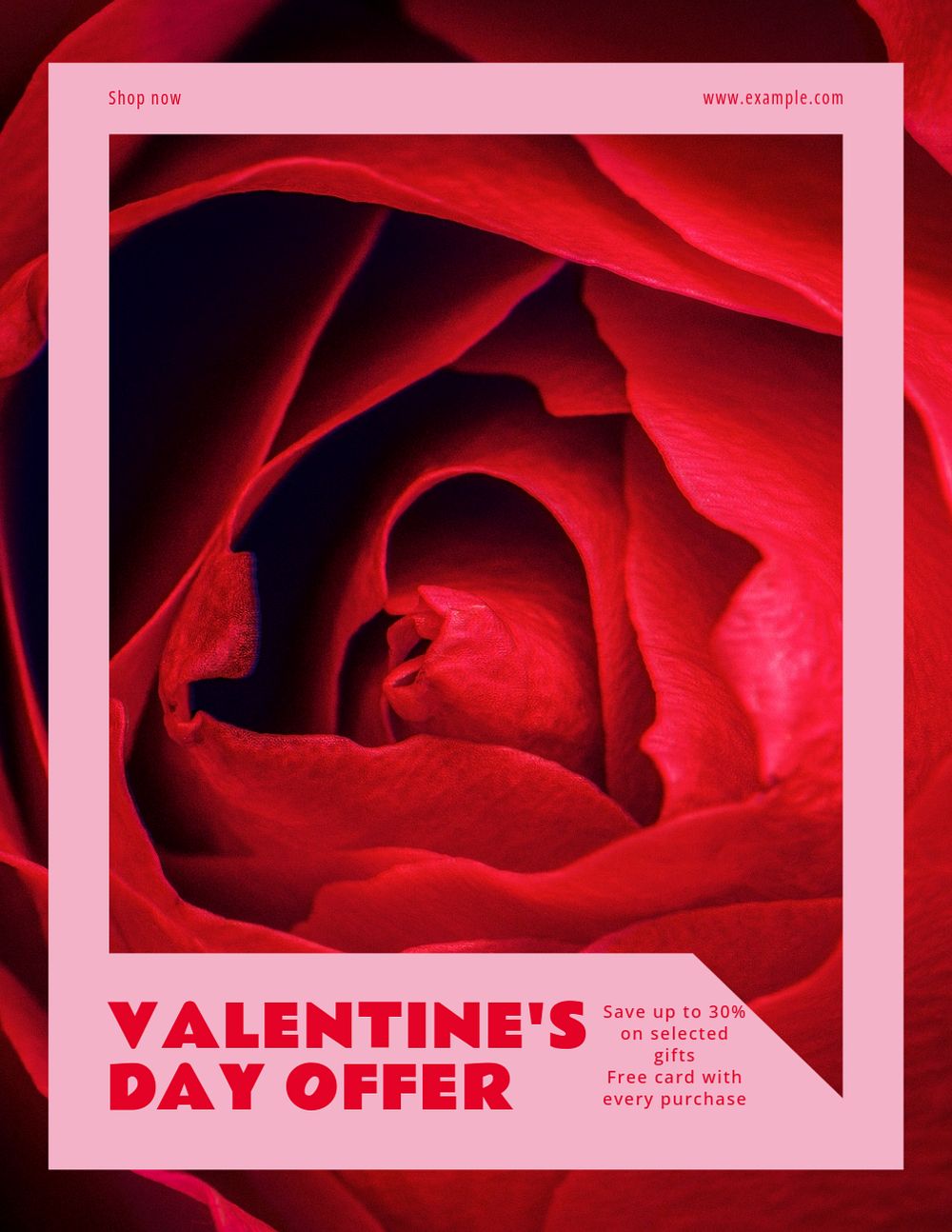 Valentine's Day offer flyer template, editable ad