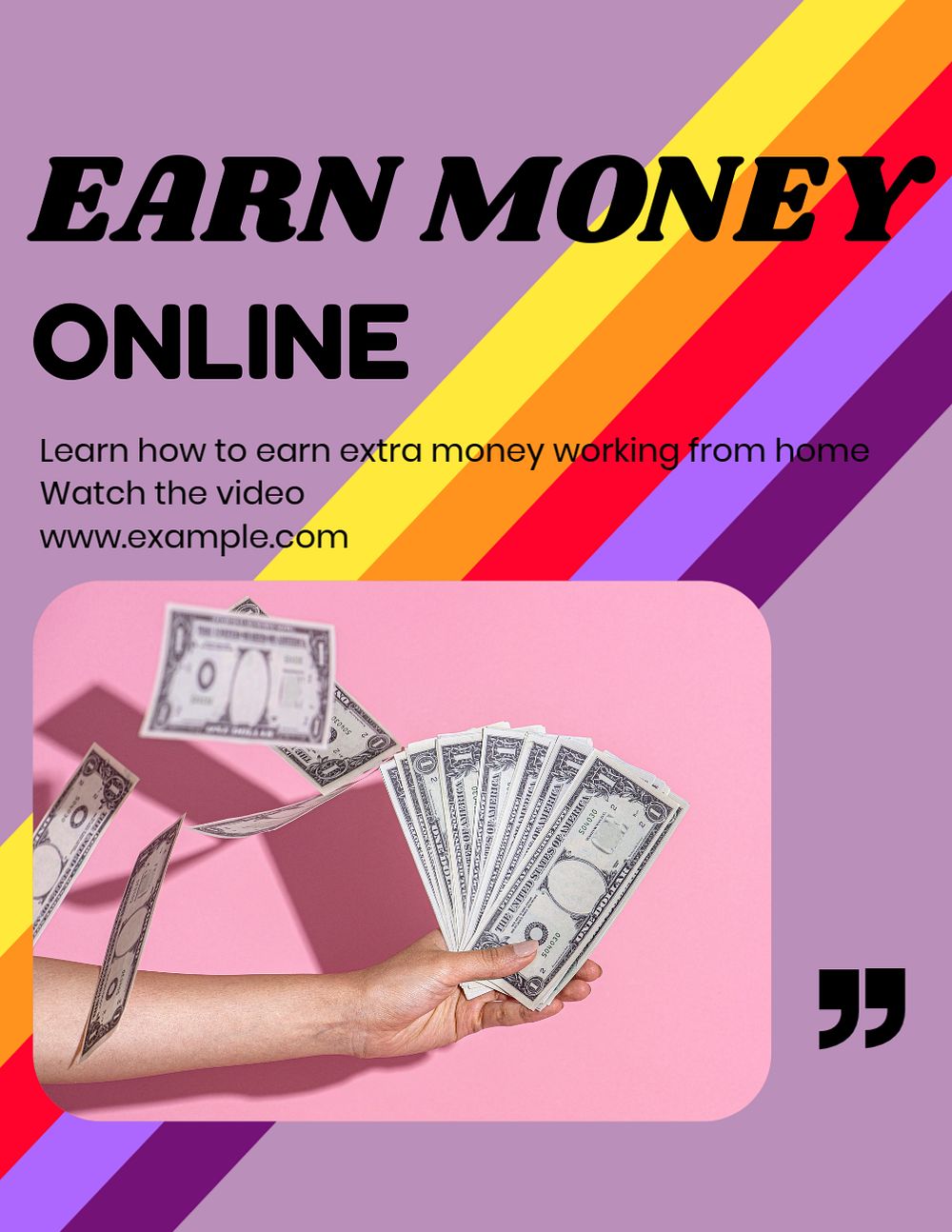 Earn money flyer template, editable ad