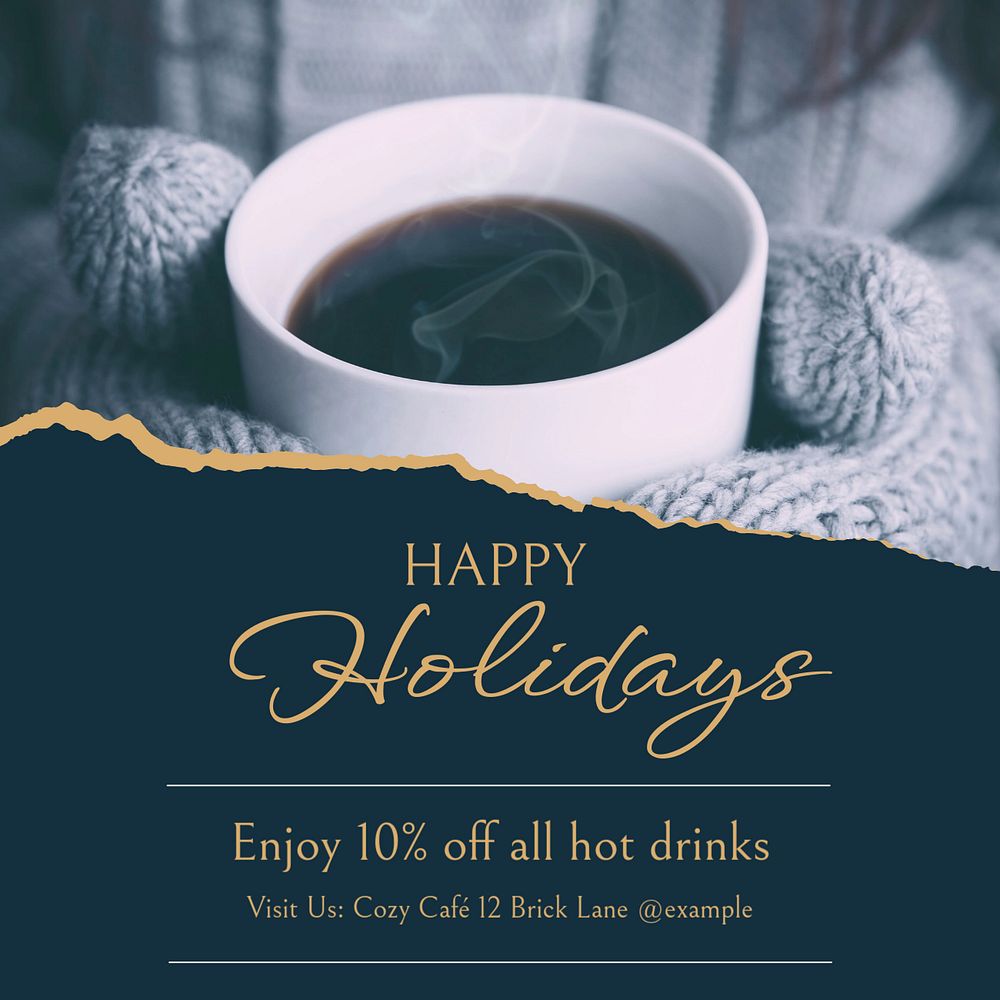 Holiday sale Facebook post template, editable social media ad