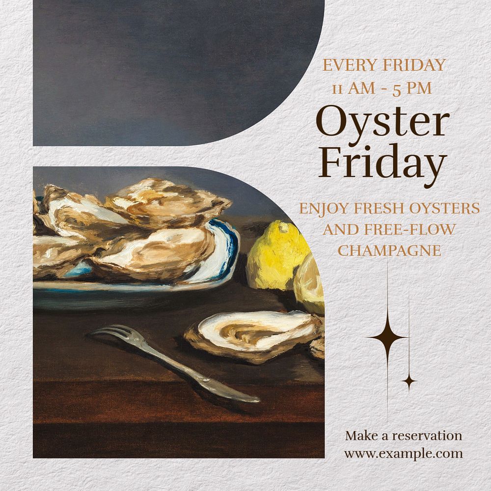 Oyster Friday Facebook post template, editable social media ad